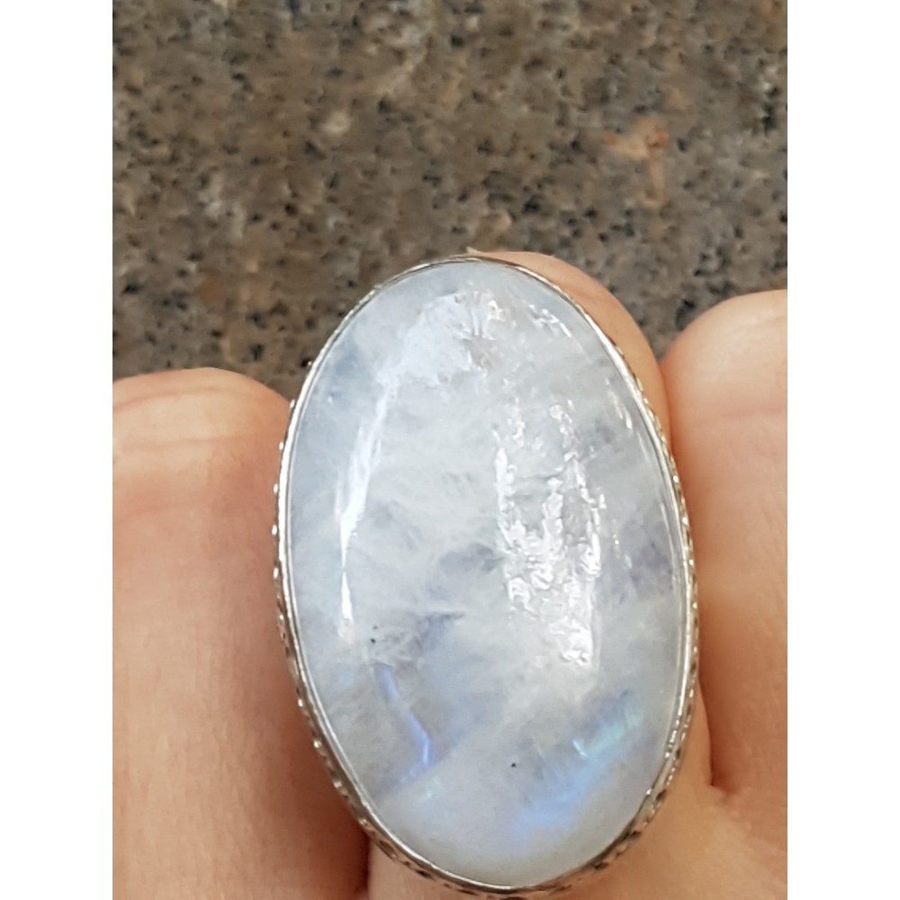 Sterling silver ring with natural moonstone 