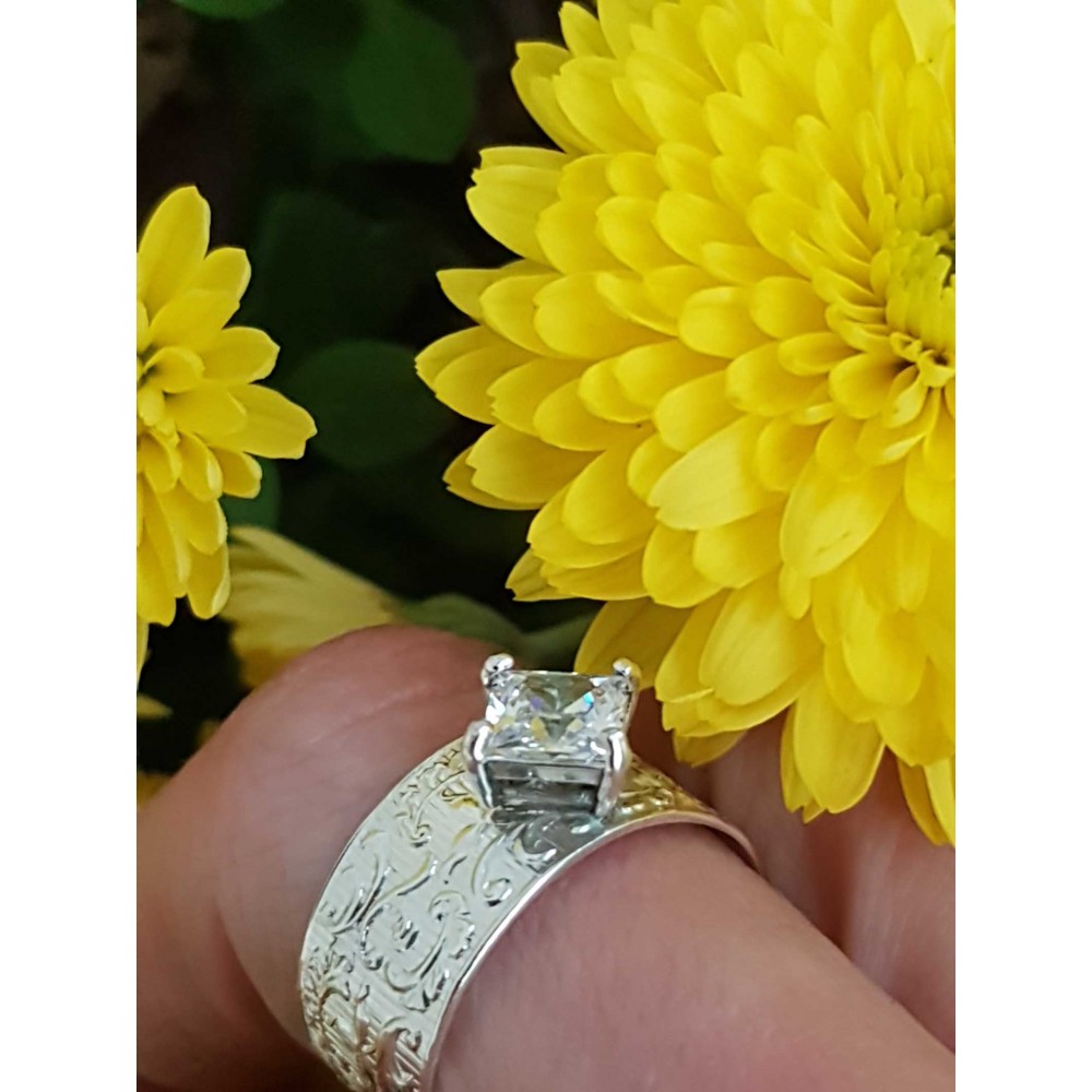 Sterling silver engagement ring 