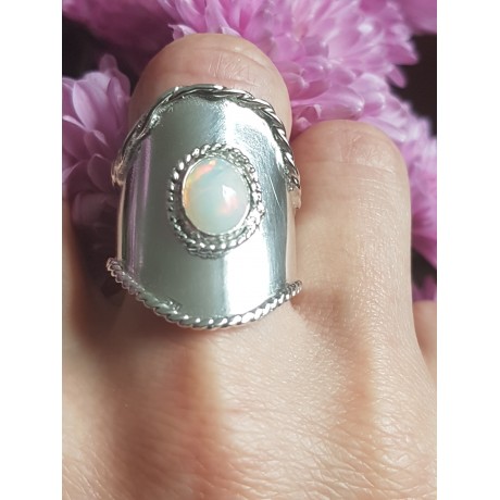 Sterling silver ring with natural fire opal BadgeofMagnanimy, Bijuterii de argint lucrate manual, handmade
