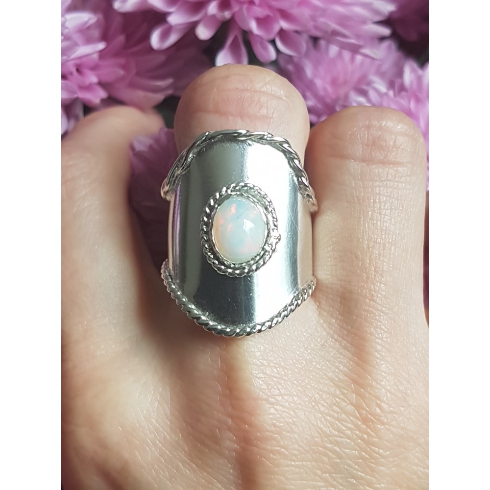 Sterling silver ring with natural fire opal BadgeofMagnanimy