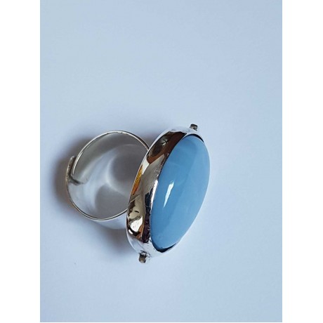 Sterling silver ring with natural blue opal , Bijuterii de argint lucrate manual, handmade