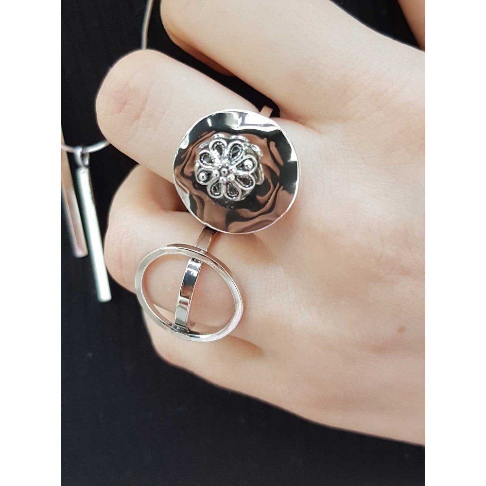 Sterling silver ring Encircled