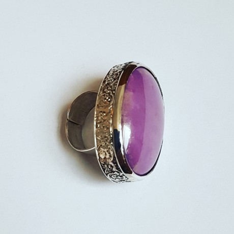 Large Sterling Silver ring with natural phosphosiderite Purple Cure, Bijuterii de argint lucrate manual, handmade
