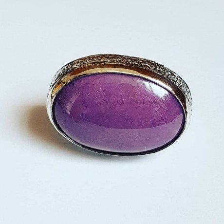 Large Sterling Silver ring with natural phosphosiderite Purple Cure, Bijuterii de argint lucrate manual, handmade