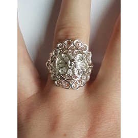 Sterling silver ring Latticelove