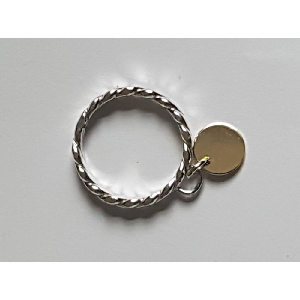 Sterlingsilver ring and 14k gold Roundies 