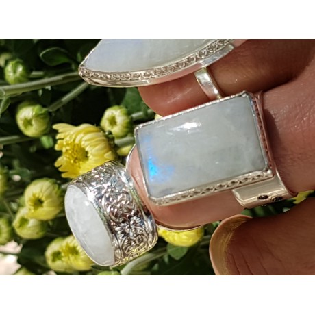 Sterling silver ring and moonstone, Bijuterii de argint lucrate manual, handmade