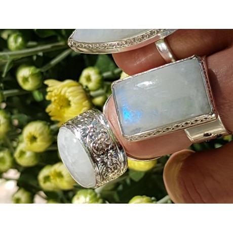 Sterling silver ring and moonstone, Bijuterii de argint lucrate manual, handmade