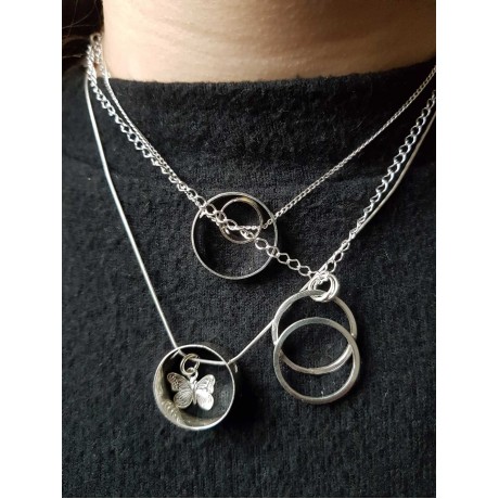 Sterling silver necklace pendant, Bijuterii de argint lucrate manual, handmade