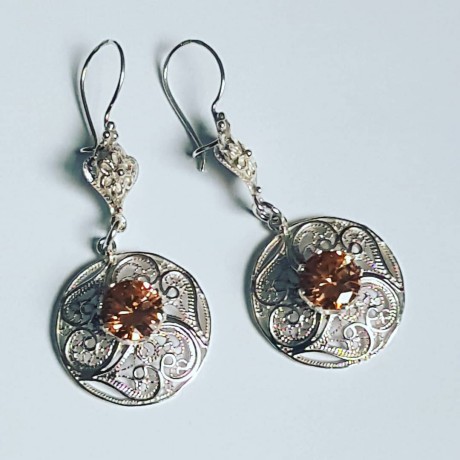 Sterling silver earrings and citrines Mindmyglowin , Bijuterii de argint lucrate manual, handmade