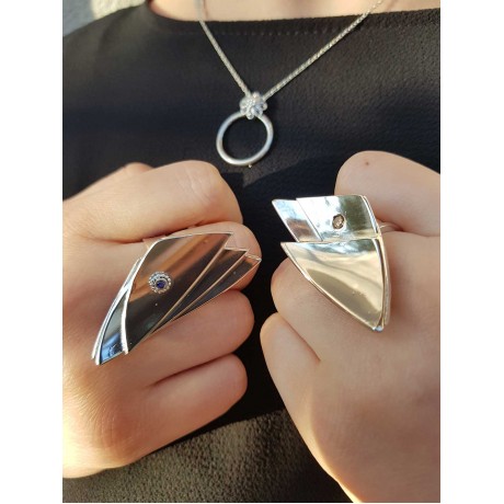 Sterling silver ring and citrine, Bijuterii de argint lucrate manual, handmade