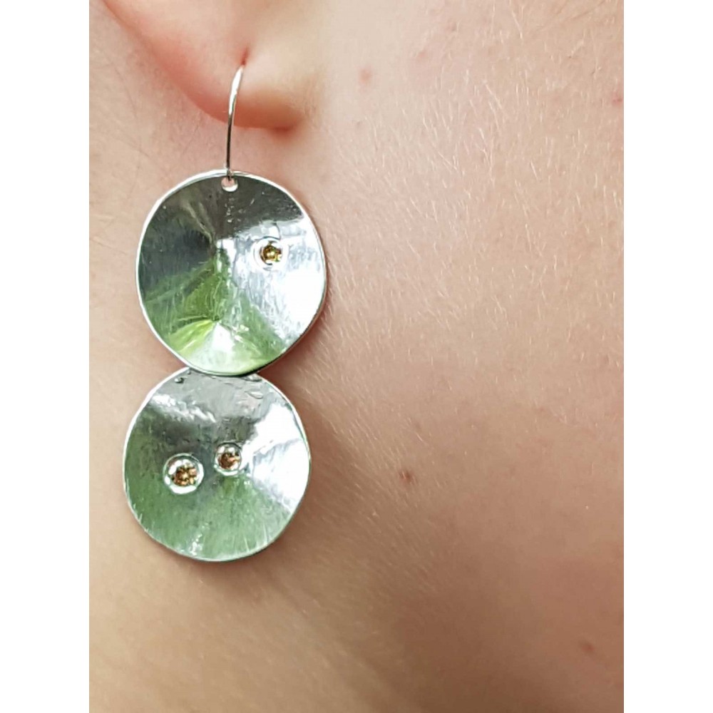 Sterling silver earrings and citrines CoinSpin