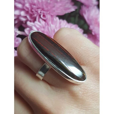 Sterling silver ring with natural iron tigers eye , Bijuterii de argint lucrate manual, handmade