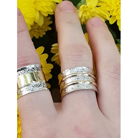 Gold and Sterling silver engagement ring , Bijuterii de argint lucrate manual, handmade