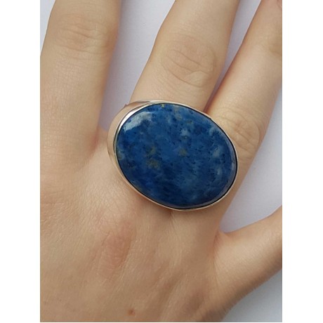 Sterling silver ring with natural lazulite, Bijuterii de argint lucrate manual, handmade