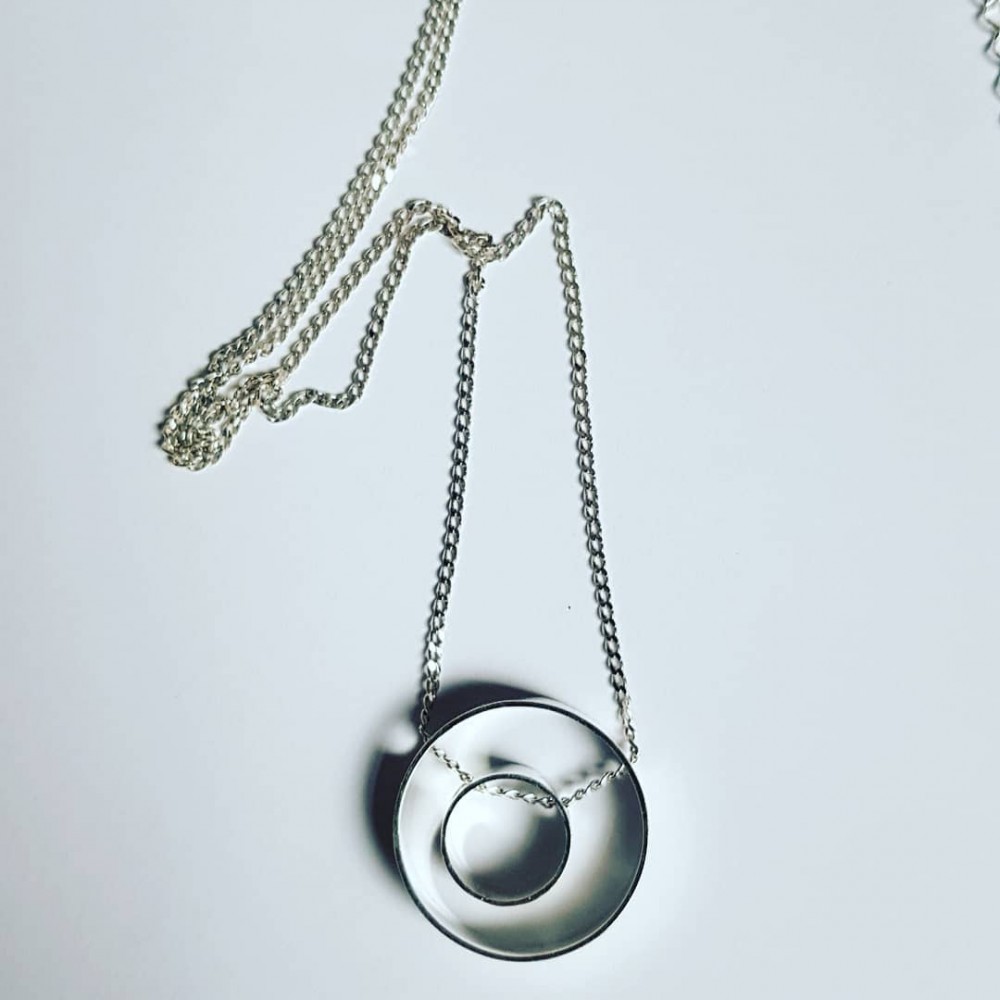 Sterling silver necklace InbetweenCircles