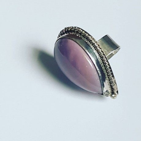 Sterling silver ring with natural phosphosiderite PurpleTears, Bijuterii de argint lucrate manual, handmade