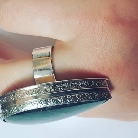 Large Sterling Silver ring with natural labradorite BigBuggy, Bijuterii de argint lucrate manual, handmade