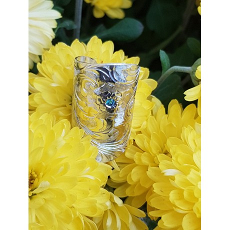 Sterling silver ring Swirling Flowers, Bijuterii de argint lucrate manual, handmade