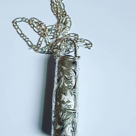 Sterling silver pendant and onyx Deliria , Bijuterii de argint lucrate manual, handmade