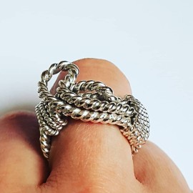 Sterling silver ring and masive Entangled