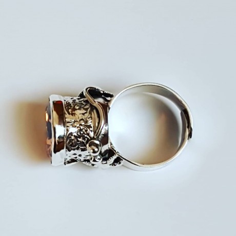 Sterling silver ring and citrine Love & Lizards, Bijuterii de argint lucrate manual, handmade