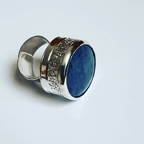 Large Sterling silver ring with natural lapislazuli BluePilgrim, Bijuterii de argint lucrate manual, handmade