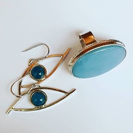Sterling silver earrings and aquamarines