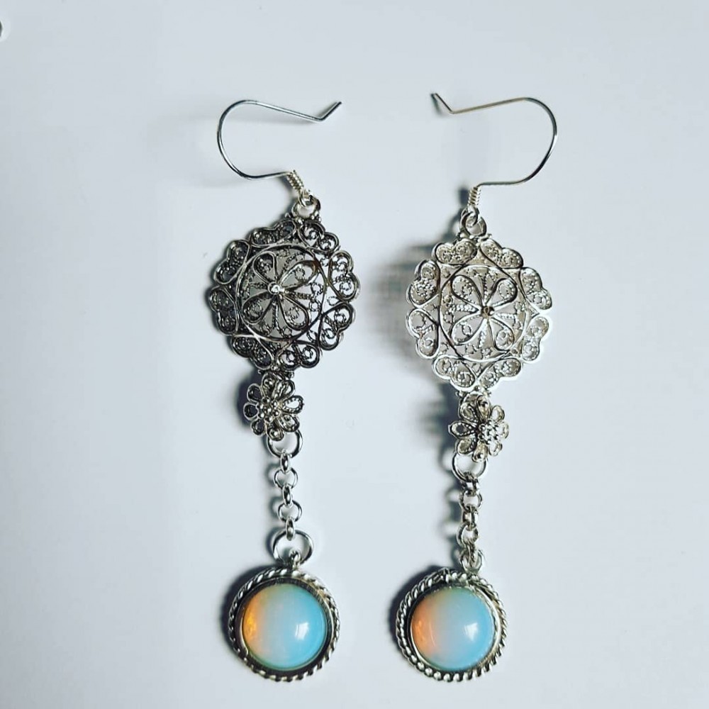  Sterling silver earrings and opalites Rowsofwhites