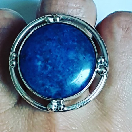 Large Sterling Silver ring with natural lapislazuli Blue Lure, Bijuterii de argint lucrate manual, handmade