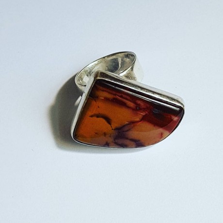 Ring made entirely by hand from Ag925 silver and natural Red Fan jasper, Bijuterii de argint lucrate manual, handmade