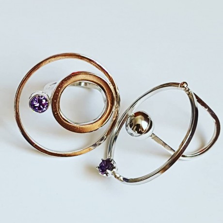 Ring made entirely by hand in Ag925 silver and Topsical amethyst, Bijuterii de argint lucrate manual, handmade