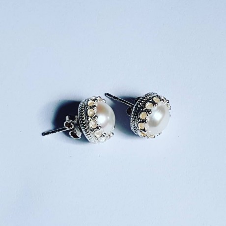 Solid Ag925 Silver Set (Ring, Earrings, Pendant) and Perlicious Cultured Pearls, Bijuterii de argint lucrate manual, handmade