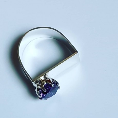 Handmade ring in solid Ag925 silver and amethyst Velvet Chime, Bijuterii de argint lucrate manual, handmade
