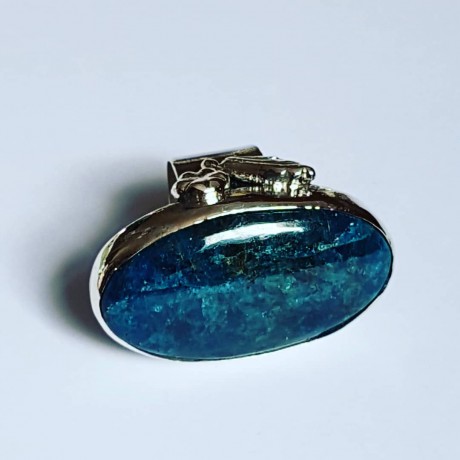 Ring made entirely by hand in solid Ag925 silver and natural apatite BluePond, Bijuterii de argint lucrate manual, handmade