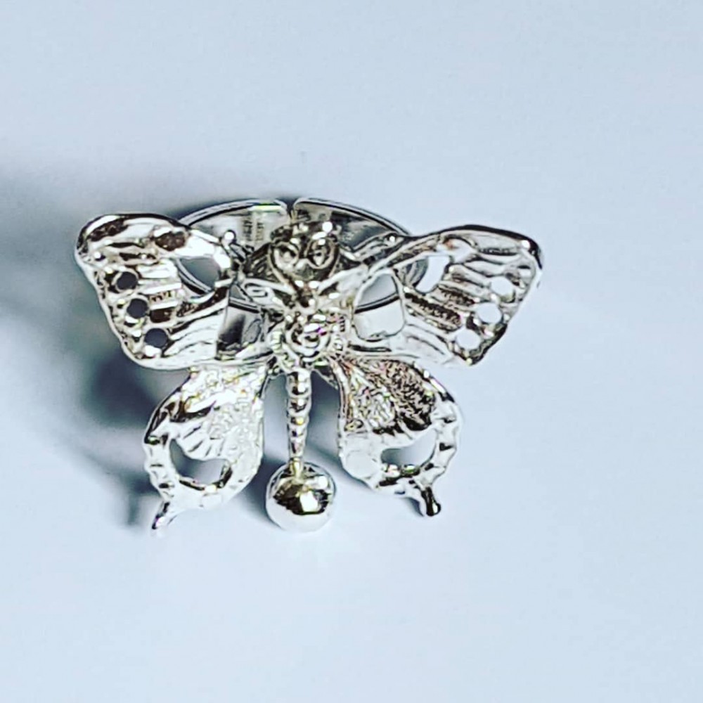 Handmade ring in silver Ag925 Roses & Butterflies