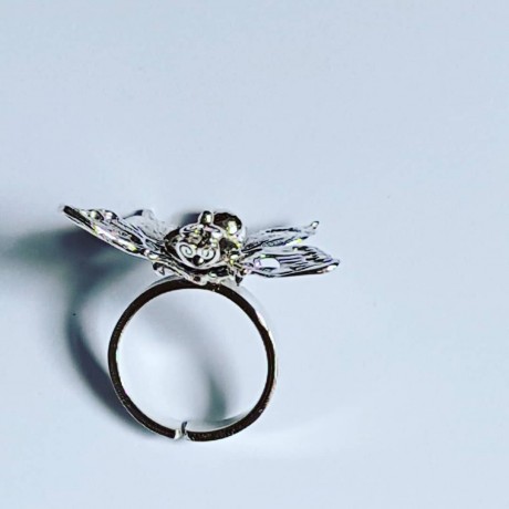 Handmade ring in silver Ag925 Roses & Butterflies, Bijuterii de argint lucrate manual, handmade