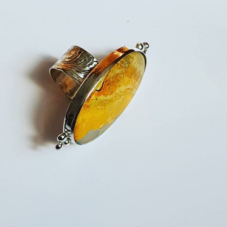 Ring made entirely by hand in Ag925 silver and Jasp bumblebee, Bijuterii de argint lucrate manual, handmade