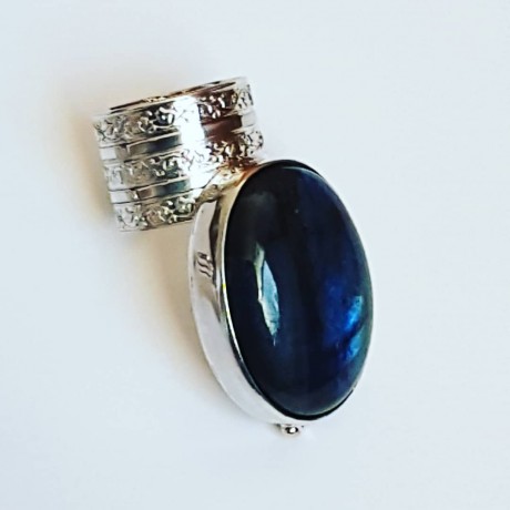Ring made entirely by hand in solid Ag925 silver and natural labradorite Extension, Bijuterii de argint lucrate manual, handmade