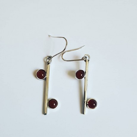 Sterling silver earrings and carnelian RedSpur, Bijuterii de argint lucrate manual, handmade