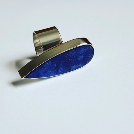 Sterling silver ring with natural lapislazuli Blue Speech, Bijuterii de argint lucrate manual, handmade