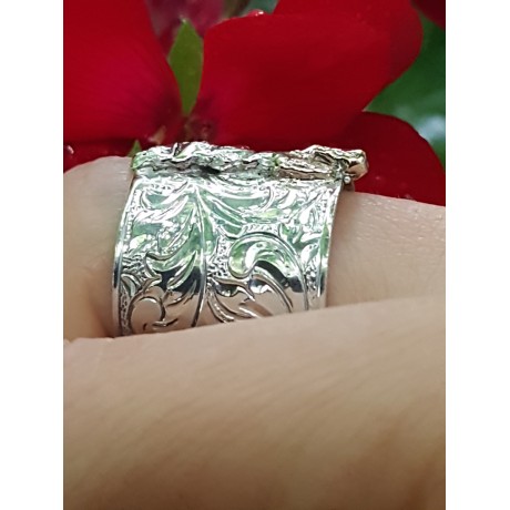 Sterling silver ring and gold Love Syndrome, Bijuterii de argint lucrate manual, handmade