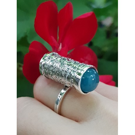 Sterling silver ring with natural aquamarine stones Come Aboard, Bijuterii de argint lucrate manual, handmade