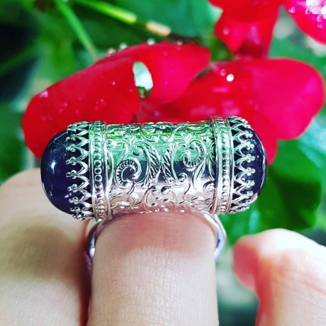 Sterling silver ring with natural amethyst stone Purple, Please, Bijuterii de argint lucrate manual, handmade