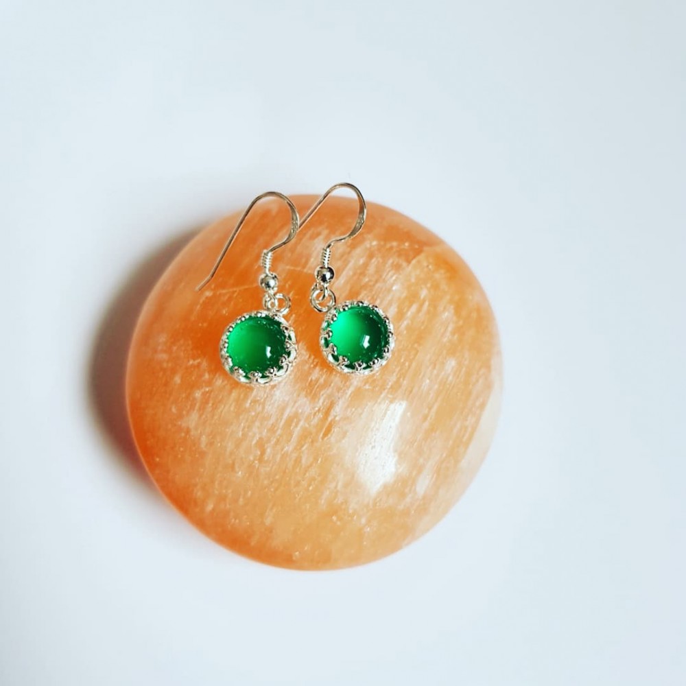 Sterling silver earrings and agates ChicGreen