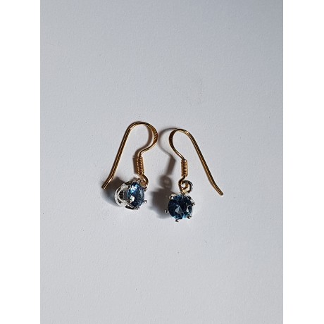 Sterling silver earrings and aquamarines2, Bijuterii de argint lucrate manual, handmade