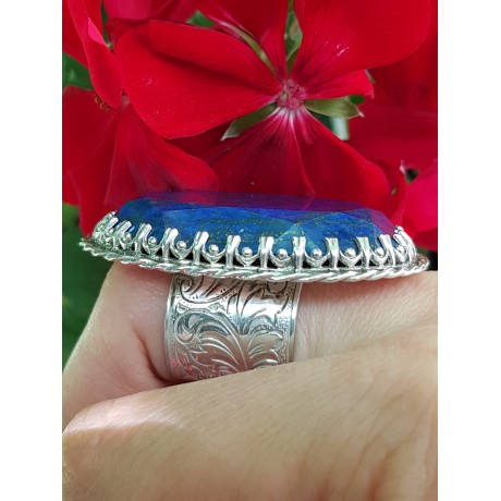 Sterling silver ring with natural lapislazuli LetmeadoreYou, Bijuterii de argint lucrate manual, handmade