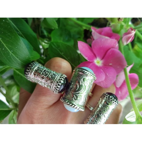 Sterling silver ring and opalite stones Standing peerless, Bijuterii de argint lucrate manual, handmade