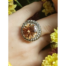 Sterling silver ring and citrine CrownAura