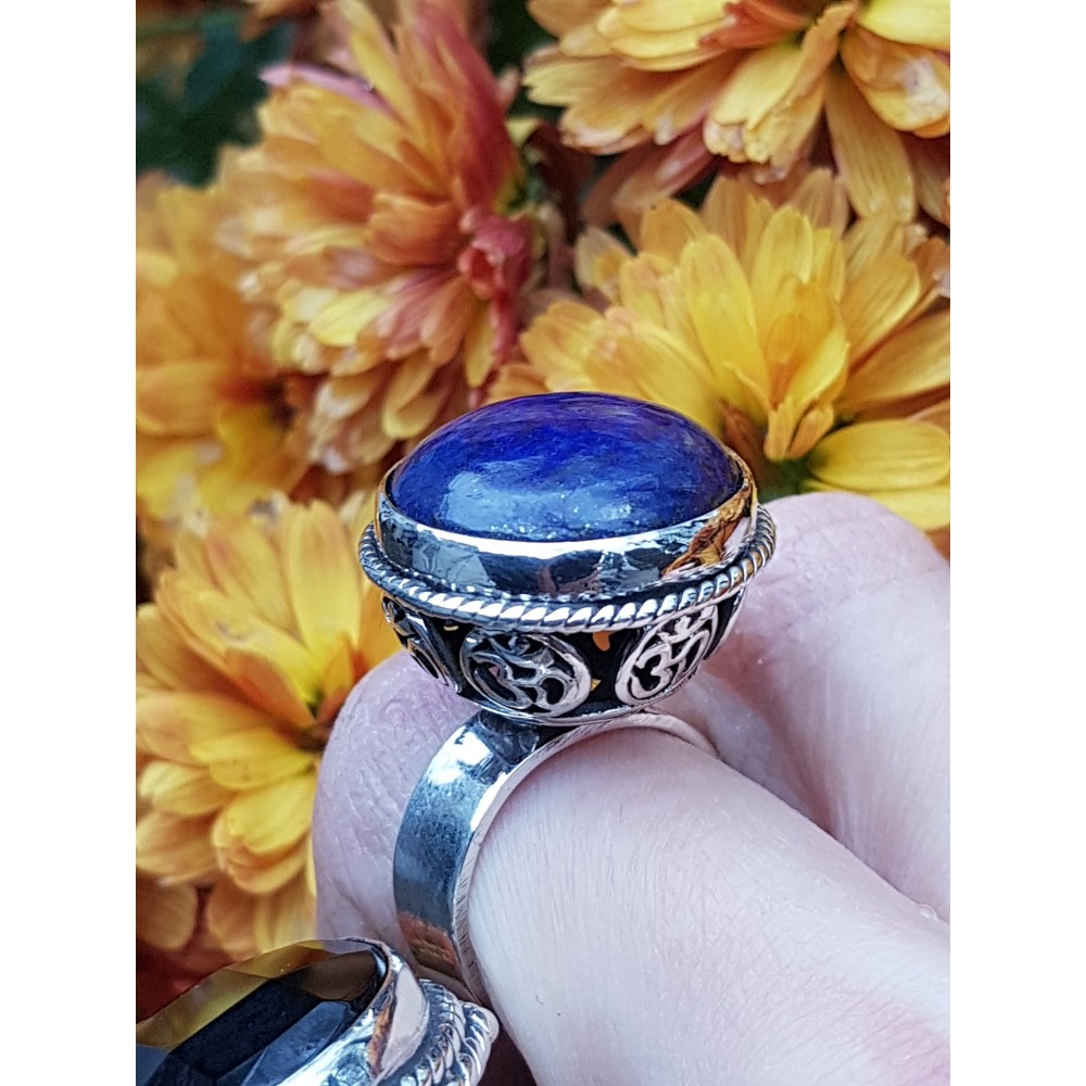 Sterling silver ring with natural lapislazuli Blue1